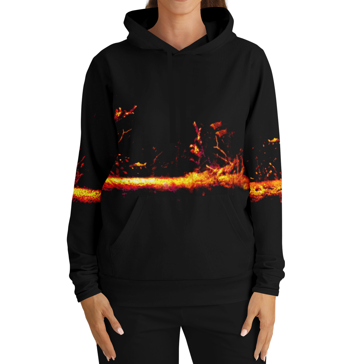 Sonar Live Hoodie with sonar pattern design, tri-blend fabric, double-layer hood.