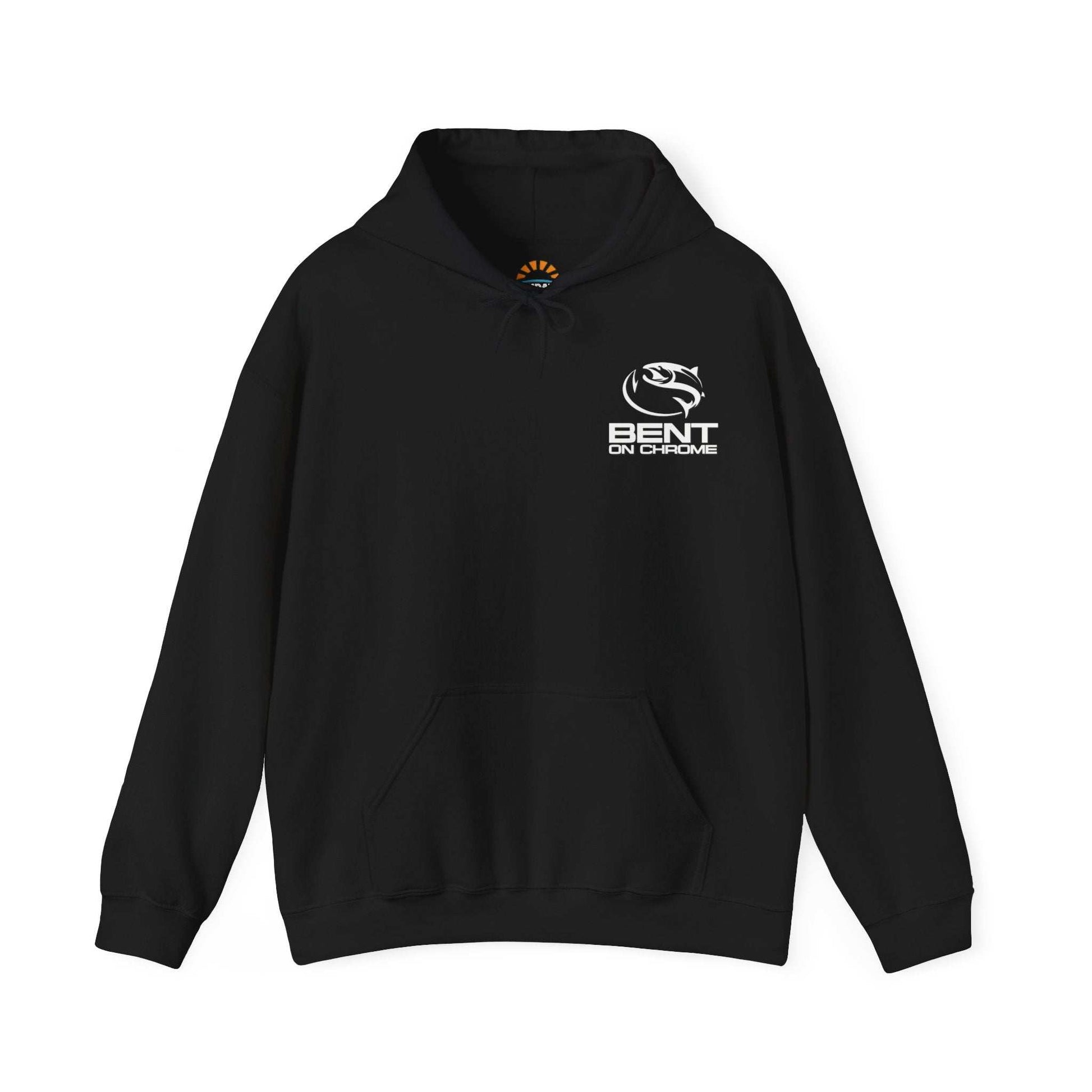 Bent On Chrome Pull Over Hoodie with Original Logo in Cotton/Poly Blend for anglers.