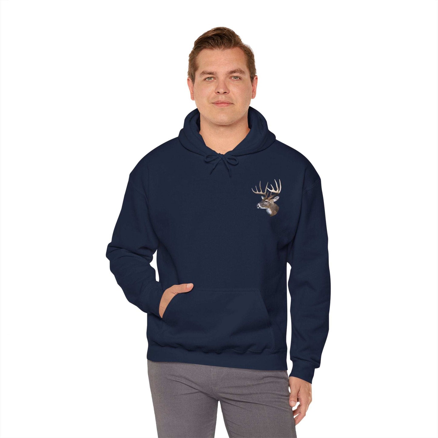 White Tail Hunter's Tribute Hoodie - Double Sided - Cotton/Poly Blend