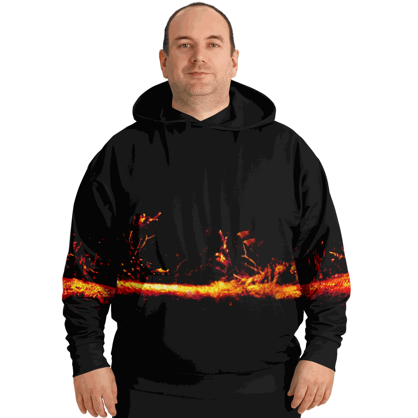 Plus-size Sonar Live hoodie with vibrant sonar screen pattern, tri-blend material.