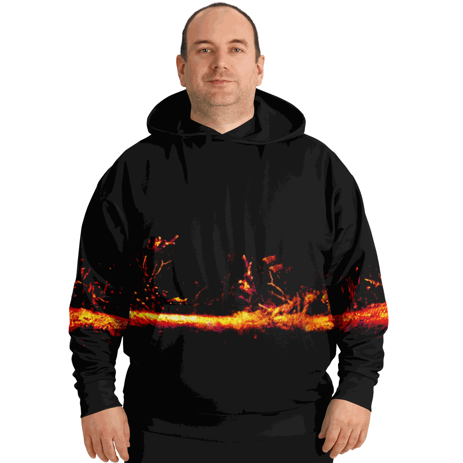 Plus-size Sonar Live hoodie with vibrant sonar screen pattern, tri-blend material.