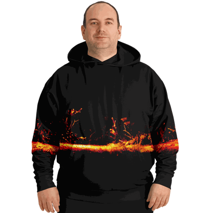 Plus-size Sonar Live hoodie with vibrant sonar screen pattern, tri-blend material.