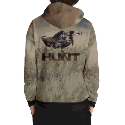 Turkey Hunter Plains Gobbler Hoodie - Tri-Blend