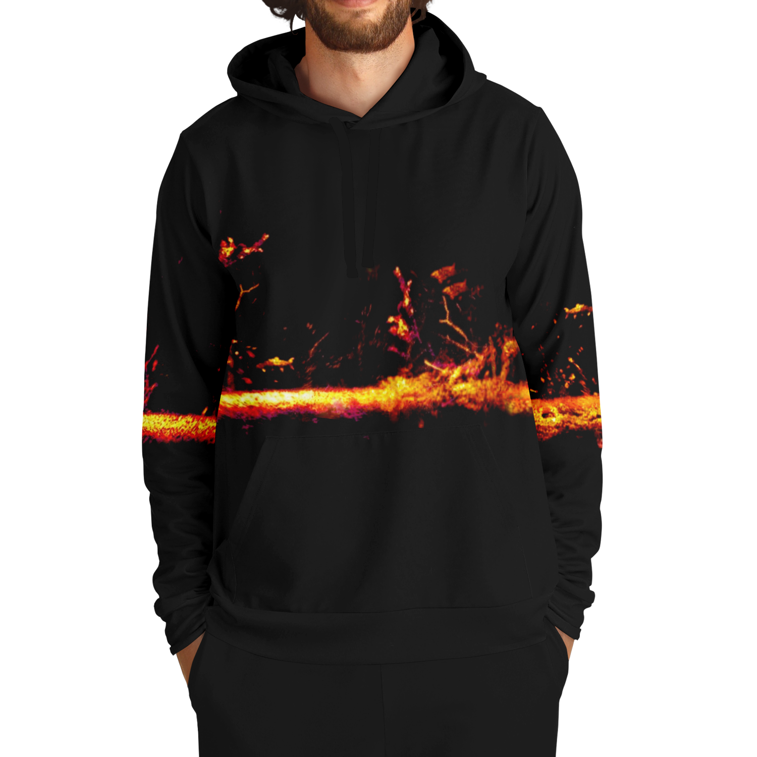 Sonar Live Hoodie with vibrant sonar pattern and tri-blend fabric, perfect for fishing enthusiasts.