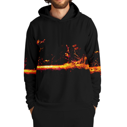 Sonar Live Hoodie with vibrant sonar pattern and tri-blend fabric, perfect for fishing enthusiasts.