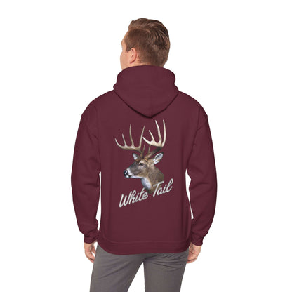 White Tail Hunter's Tribute Hoodie - Double Sided - Cotton/Poly Blend