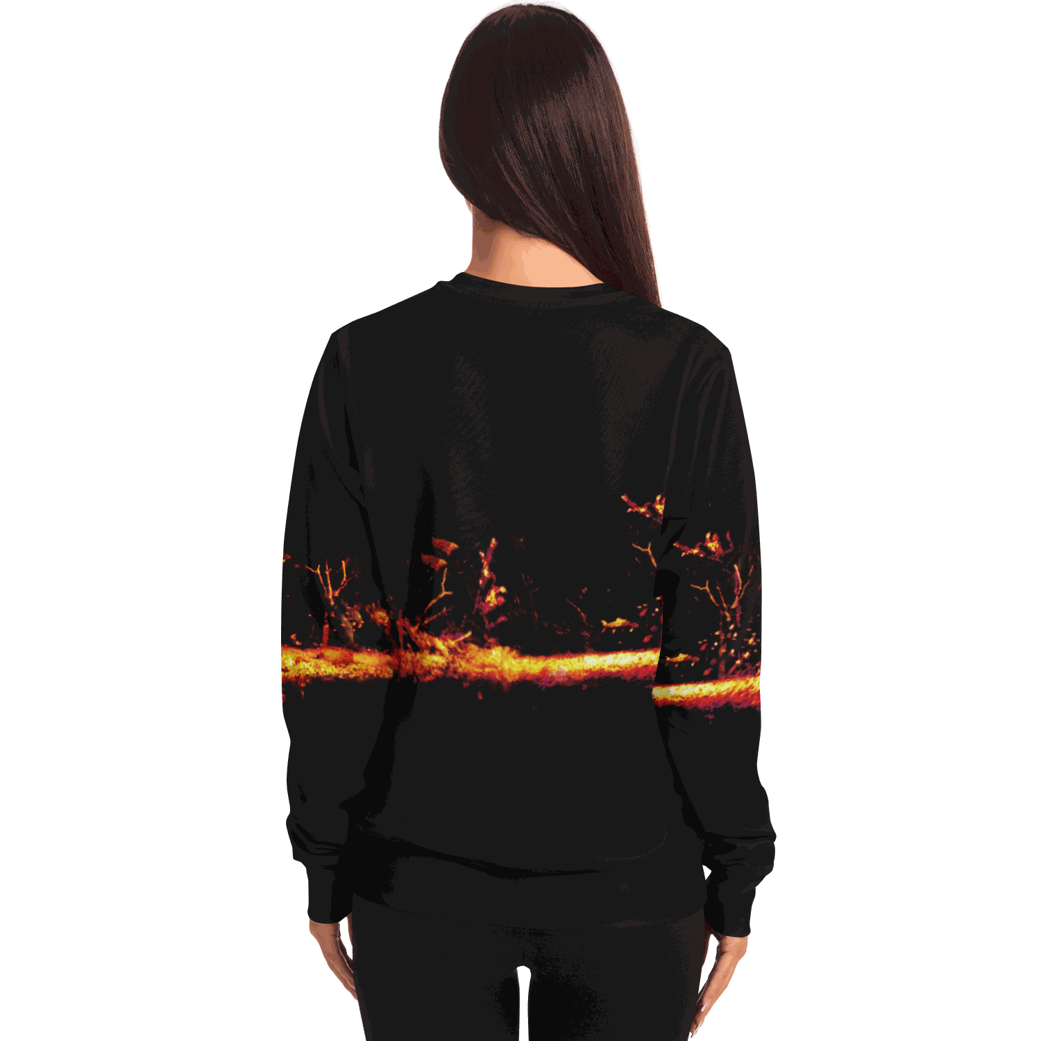 Sonar Live Sweatshirt with vibrant sonar screen pattern, rear view.