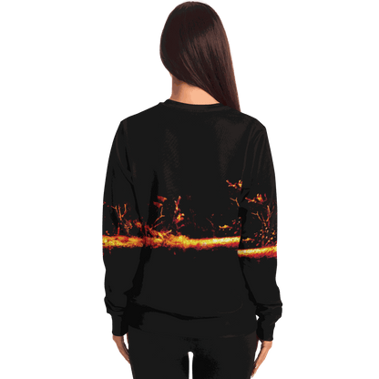 Sonar Live Sweatshirt with vibrant sonar screen pattern, rear view.