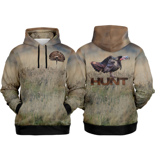 Turkey Hunter Plains Gobbler Pull Over Hoodie - Tri-Blend