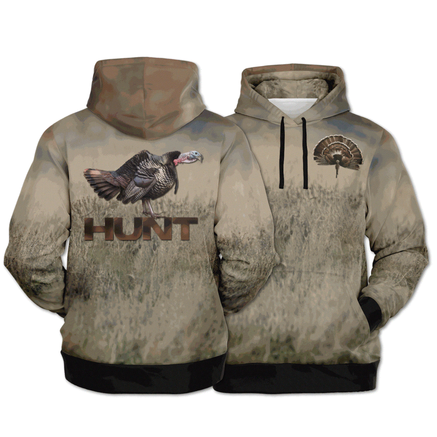 Turkey Hunter Plains Gobbler Hoodie - Tri-Blend