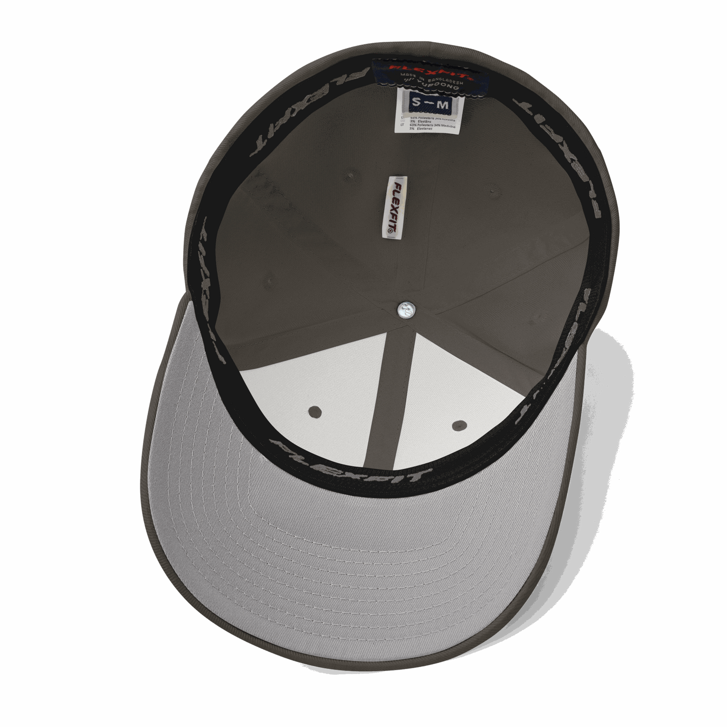 Chrome Flex Fit Structured Twill Cap with Elastic Stretch Band and Curved Visor