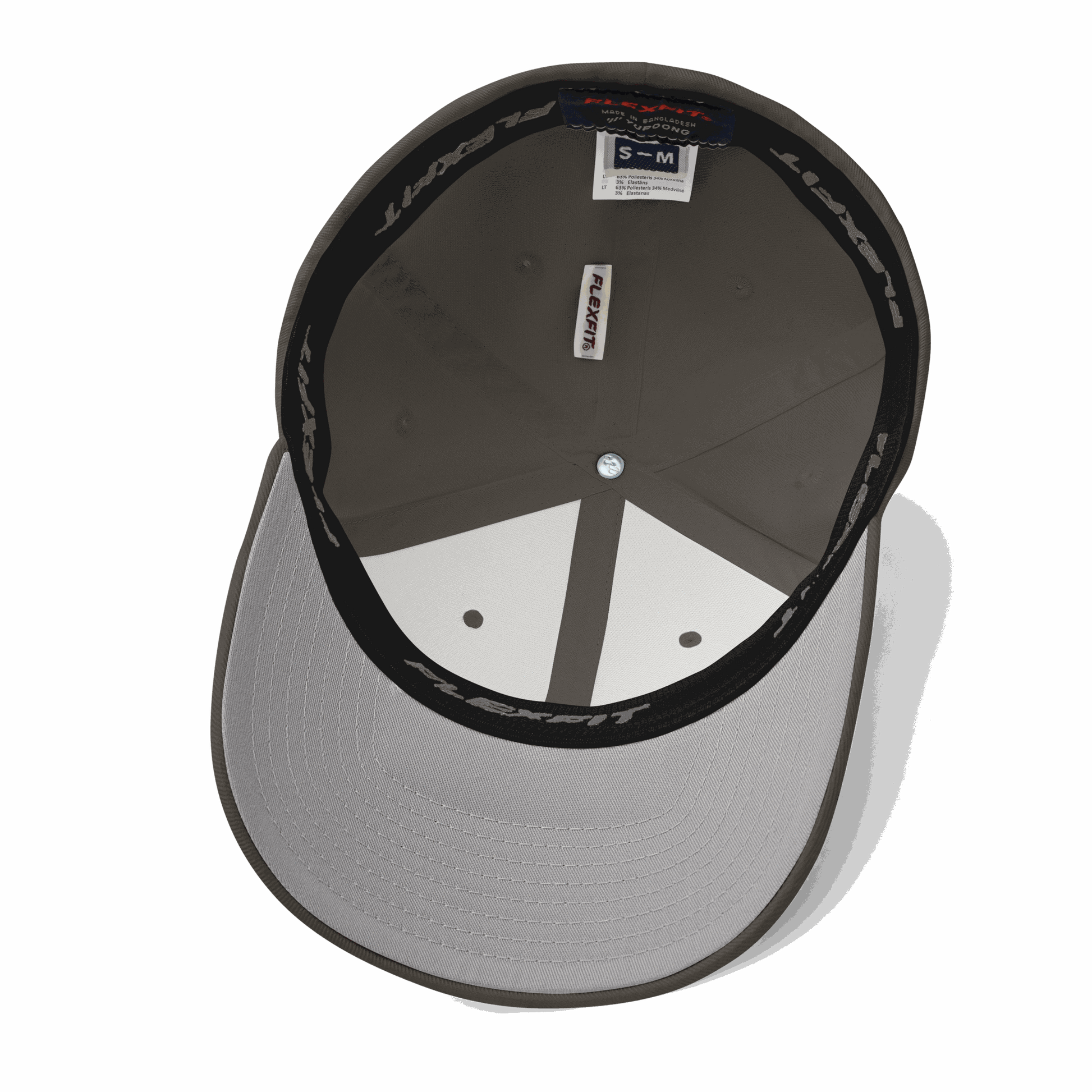 Chrome Flex Fit Structured Twill Cap with Elastic Stretch Band and Curved Visor