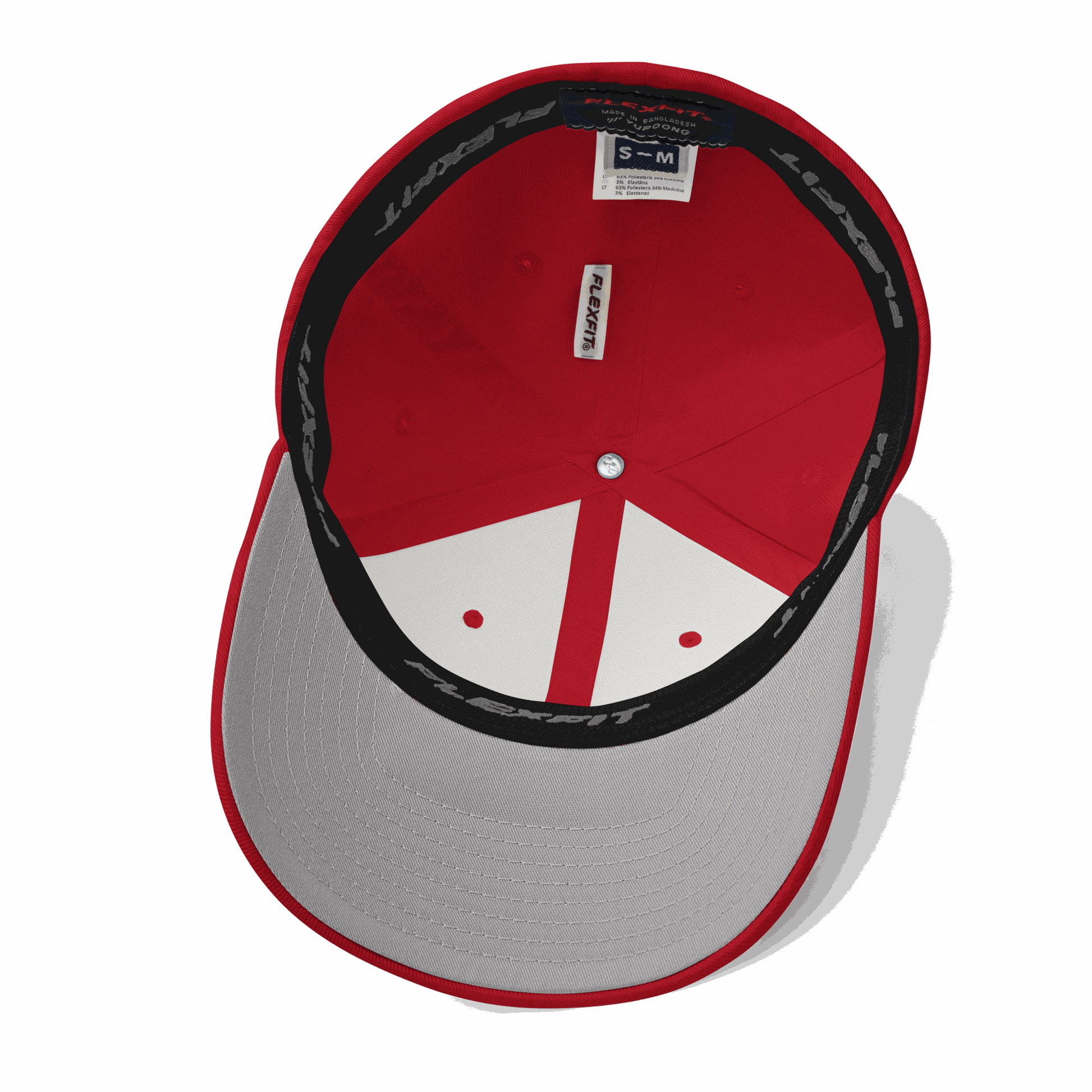 Chrome Flex Fit Structured Twill Cap interior with elastic band and curved visor.