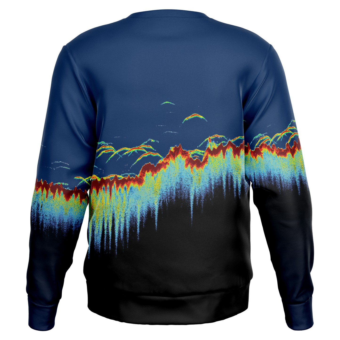 Sonar Scan Sweatshirt with sonar screen pattern and tri-blend fabric.